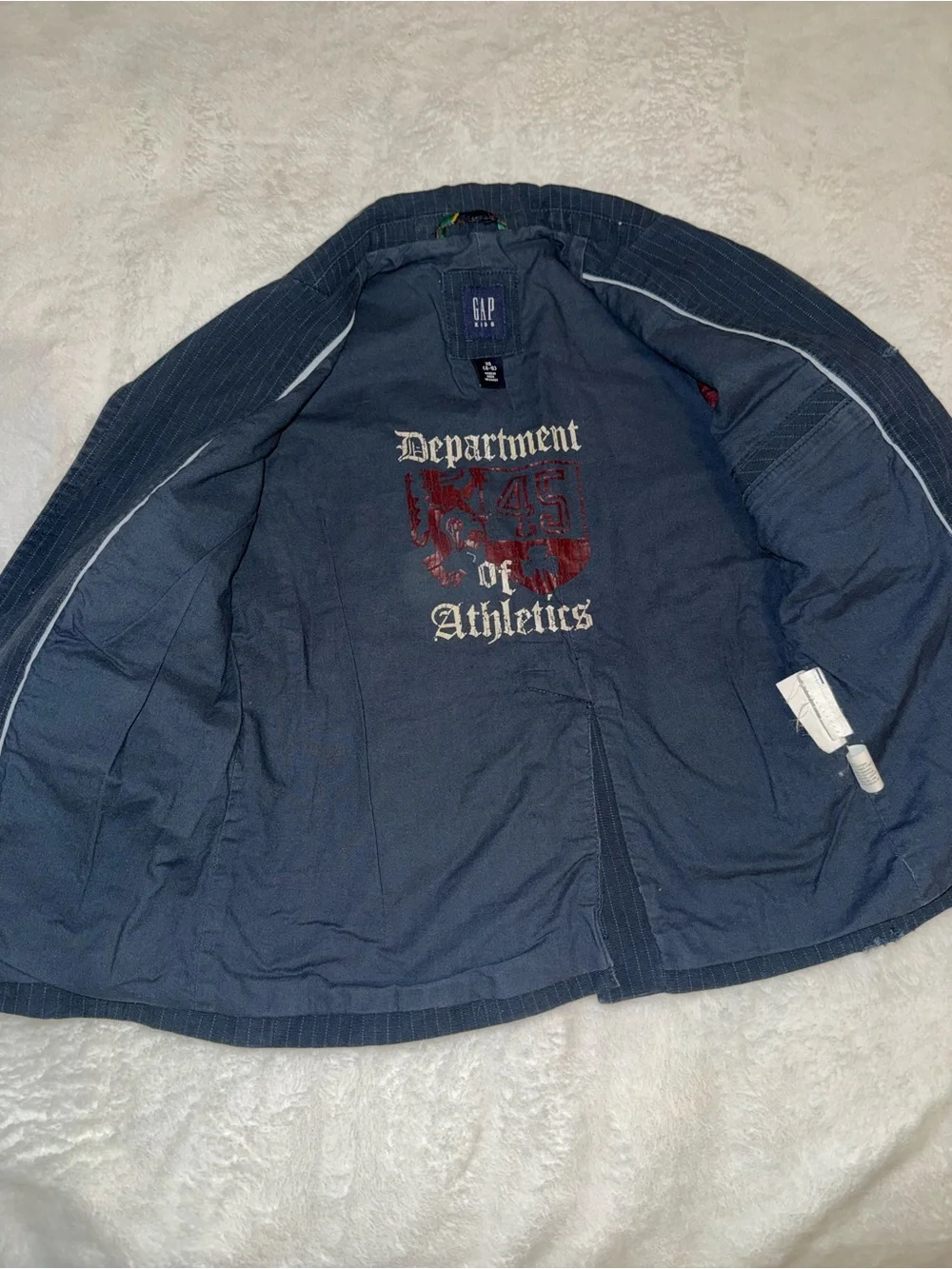 GAP Boys Size 4/5 Dark Navy Denim Pinstripe Sport Coat Blazer